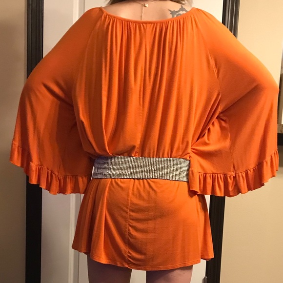 Cezanne • Orange Tunic Dress/Top and belt - Picture 4 of 8